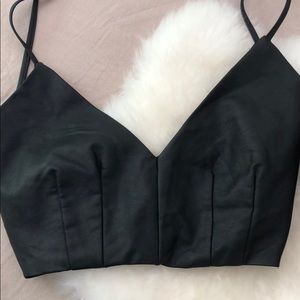 Vegan leather crop top